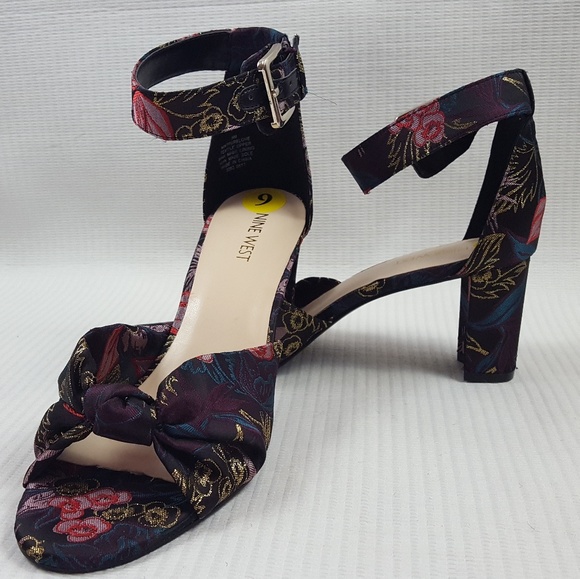 Nine West Shoes - NINE WEST ankle strap open toe block heel pumps 9M